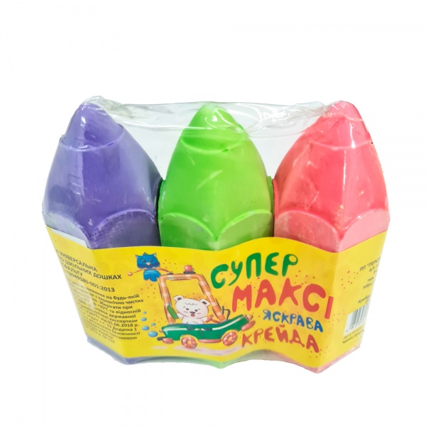 Мел цветной СУПЕРМАКСИ 100х40 мм 3 шт. ассорти iTEM