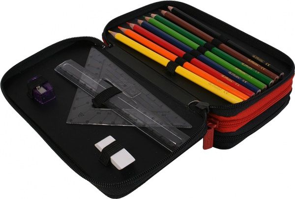 Пенал 31 предметів Triple Monster Truck 50014439 Herlitz синій