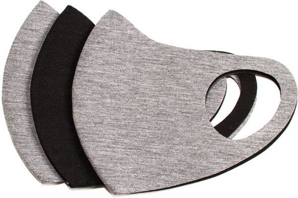 Маска Grandtex неопреновая многоразовая двухсторонняя меланж р. L 3 шт.