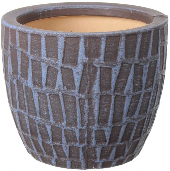 Горщик Viet Thanh Ceramic з блюдцем кладка 16х14 см VT.11558-3 круглий коричневий 