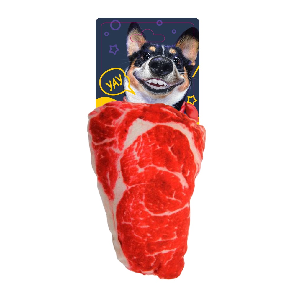 Игрушка для собак DGT-PETS Стейк с пищалкой 20 см FG240419045N-4