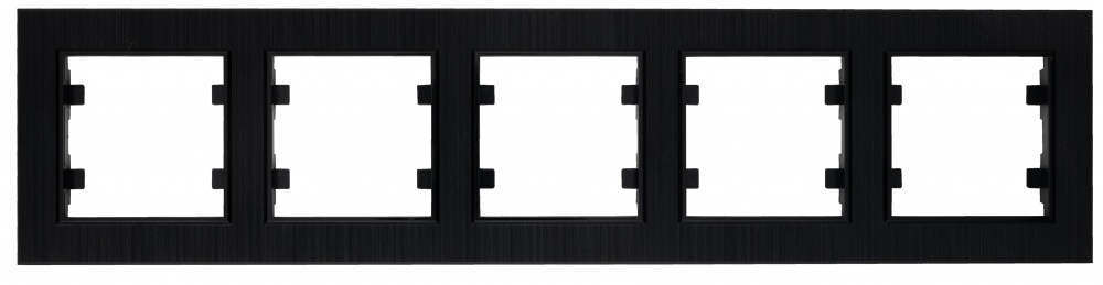 Рамка пятиместная Makel Rizz горизонтальная черный матовый 88054705