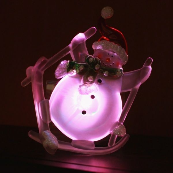 Декорация новогодняя Снеговик с присоской RGB SNM-SC-03 встроенный светодиод (LED)