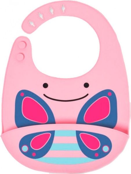 Слинявчик Skip силіконовий Hop Метелик рожевий 232202 