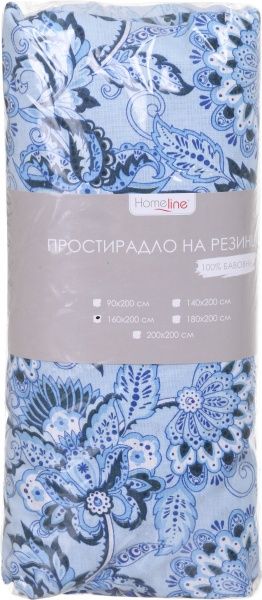 Простынь на резинке бязь 160x200 см в ассортименте Home Line 