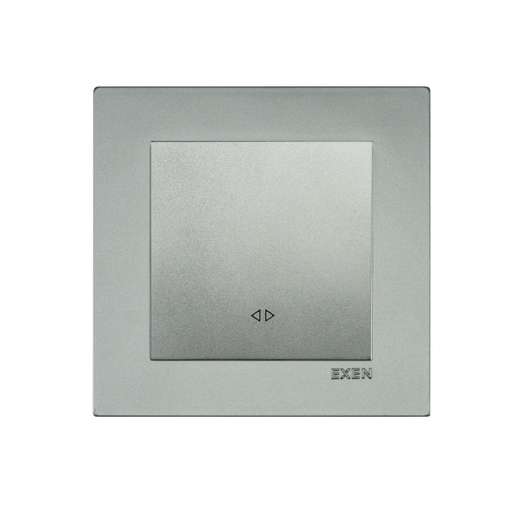 Выключатель реверсивный одноклавишный EXEN Karell без подсветки серебро 290-001002-214