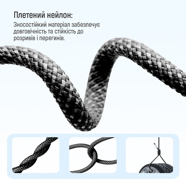 Кабель ColorWay Type-C - Type-C (braided cotton) (PD Fast Charging 60W) 3.0А 1 м чорний (CW-CBPDCC061-BK)