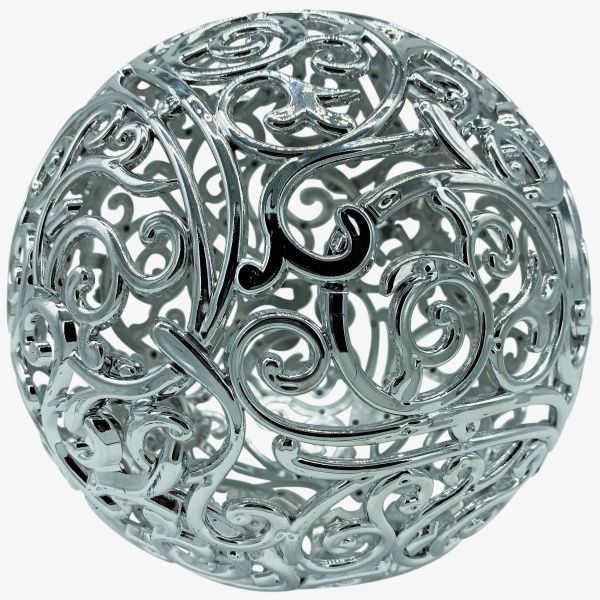 Куля ажурна MISLT d8 см BALL80-2 срібло блискуче