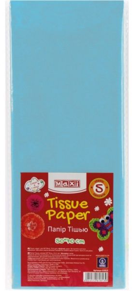 Бумага крафт 50x70 см голубой Maxi