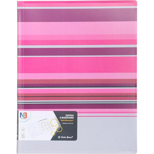 Папка с файлами А4 0,45 мм розовый Nota Bene