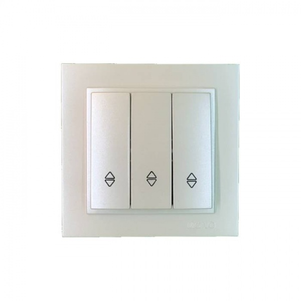 Вимикач прохідний триклавішний Mono Despina без підсвітки перлина 102-252502-108