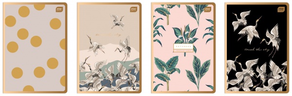 Тетрадь А5 60 листов в клетку евро-формат Metallic Satin Gold InterDRUK