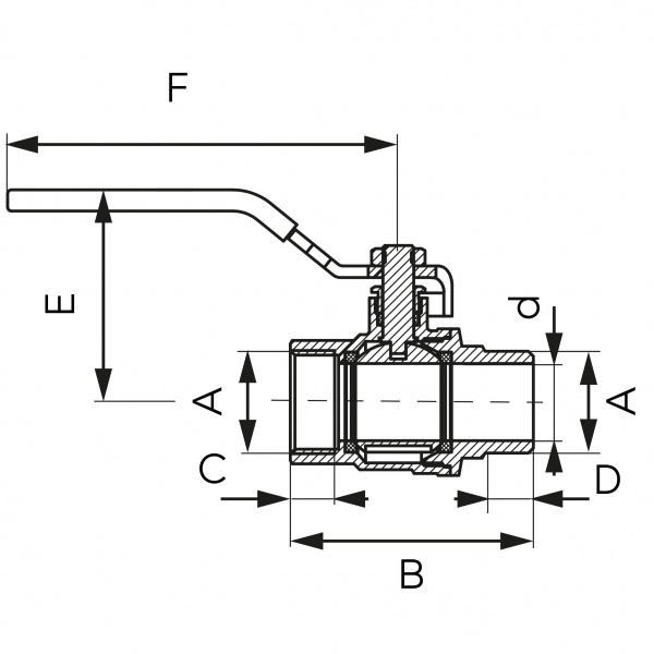 Кран кульовий Ferro F-Power компенсуючий дросель 30 бар зн-вр ½” KFP11