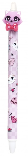 Ручка гелева напиши-зітри миле кошеня фіолетова 