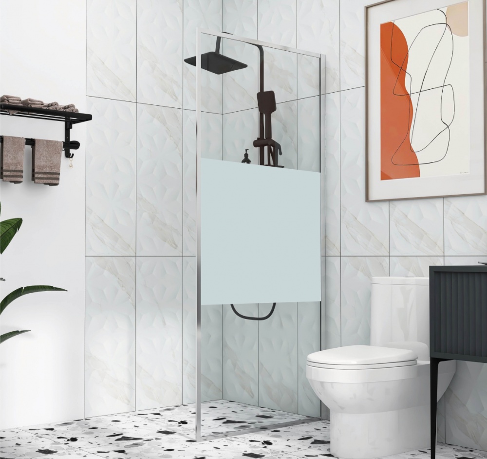 Стенка душевая Koller Pool AQWC70120CI AQUA Walk-IN Chrome 1200x1950x(700-1200)