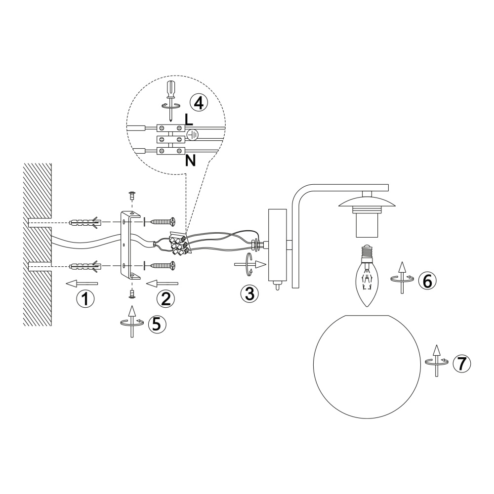 Бра Miorro Fresco металл/стекло 1x40 Вт E14 хром 51-311-006