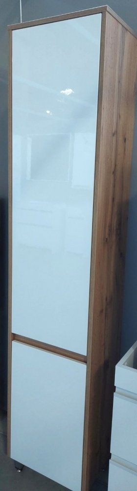 Пенал для ванной комнаты ЮВЕНТА Luton LtP-190 дуб вотан с корзиной для белья