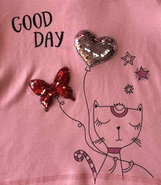 Джемпер Roksana 1067/22004 Сердце пайетки р.98-104 розовый 