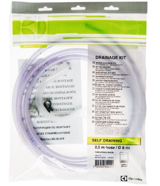 Шланг сливной Electrolux E2YH01 с креплением и переходником для сушильной машины