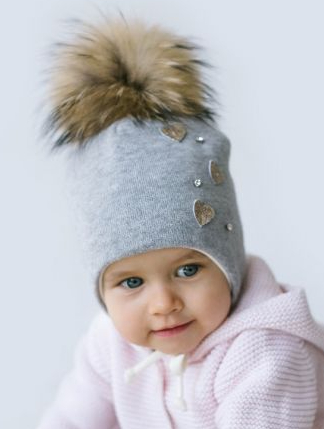 Шапка для дівчаток Dembo House Аліка р.42-46 сірий 