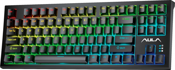 Клавіатура ігрова Aula F3032 (6948391201740) Mechanical Black keycaps plus 21 Yellow keys KRGD EN/UA brown 