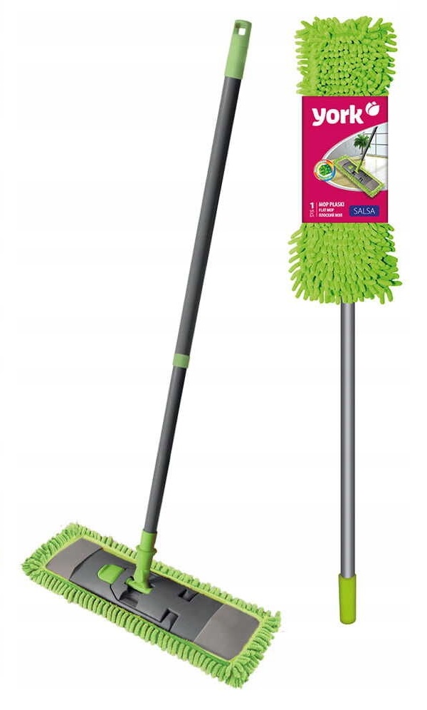 Швабра-натирач для підлоги York SALSA з телескопічною ручкою 78-136 см 43 см салатовий