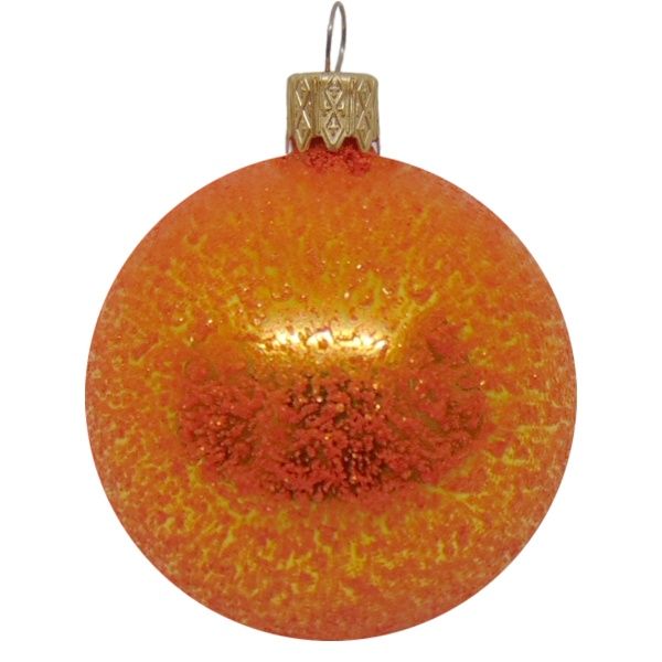 Куля новорічна d100 оранжева присипка АХ17 0165 