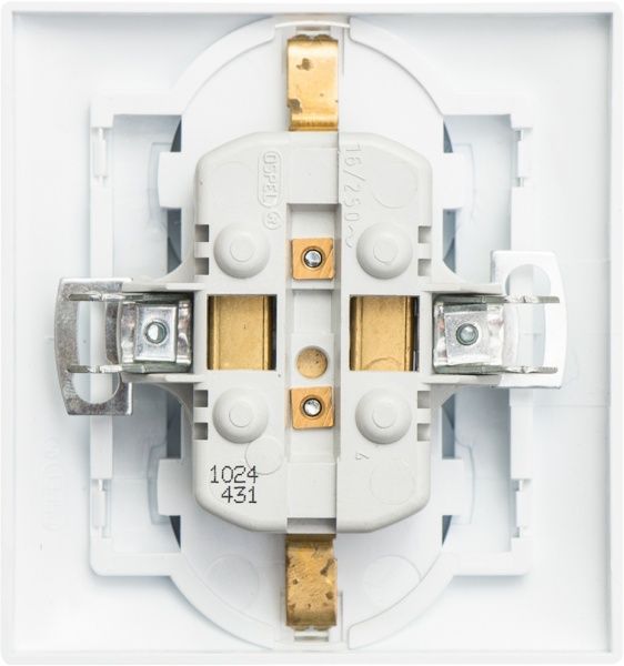 Розетка двойная с заземлением Ospel Impresja 16 А 250 В без шторок белый