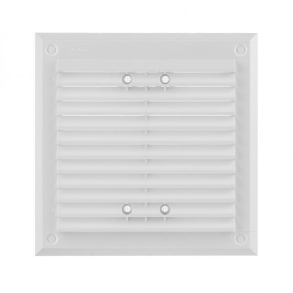 Решетка для вентиляции MiniMax с сеткой против насекомых 155 х 155 мм (1119) пластик белый 