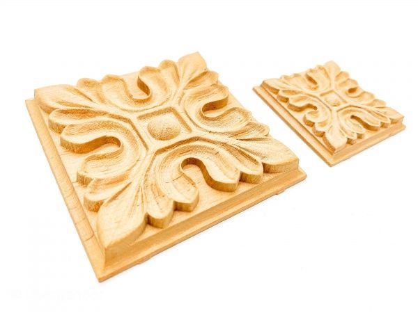 Декоративная панель деревянная розетка 1 шт, RZ.03.90, 90х90x10 мм 