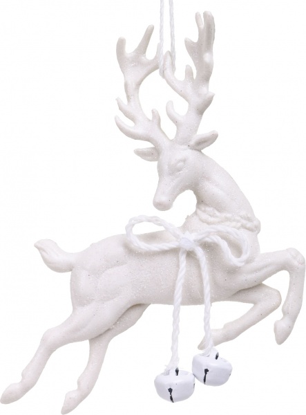 Декоративна підвіска Олень 15 см білий NY21072
