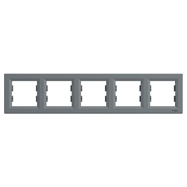 Рамка пятиместная Schneider Electric Asfora горизонтальная алюминий EPH5800562