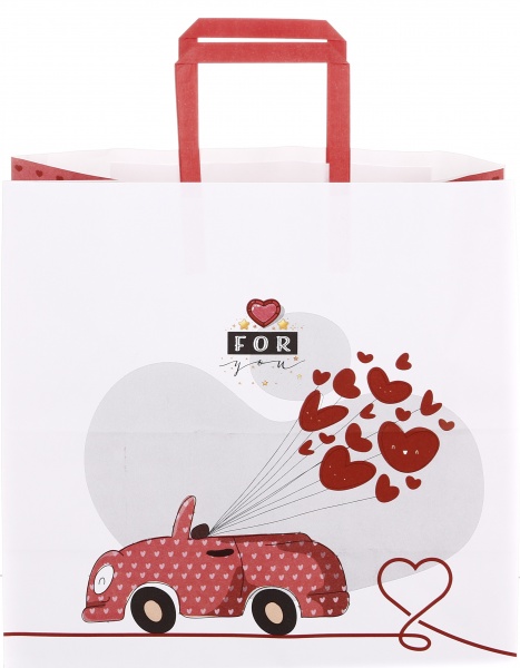 Пакет бумажный 320х150х300 белый с ручками