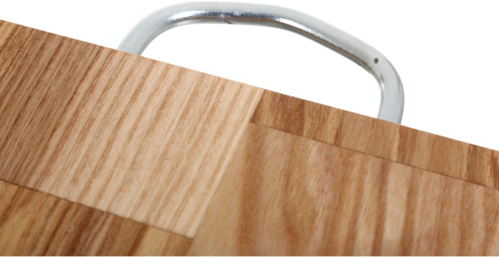 Доска кухонная Flamberg прямоугольная с металлической ручкой 28х19х1,6 см ясень