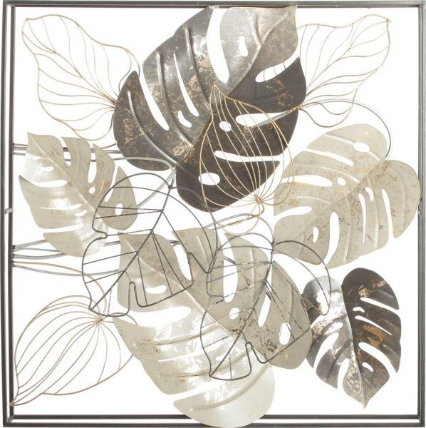 Декор настенный Папороть 80x80 см серый 