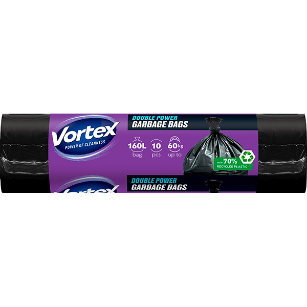 Мішки для побутового сміття Vortex Thor Max міцні 160 л 10 шт.
