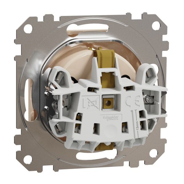 Розетка силовая с заземлением Schneider Electric Sedna Design со шторками без крышки бежевый SDD112022