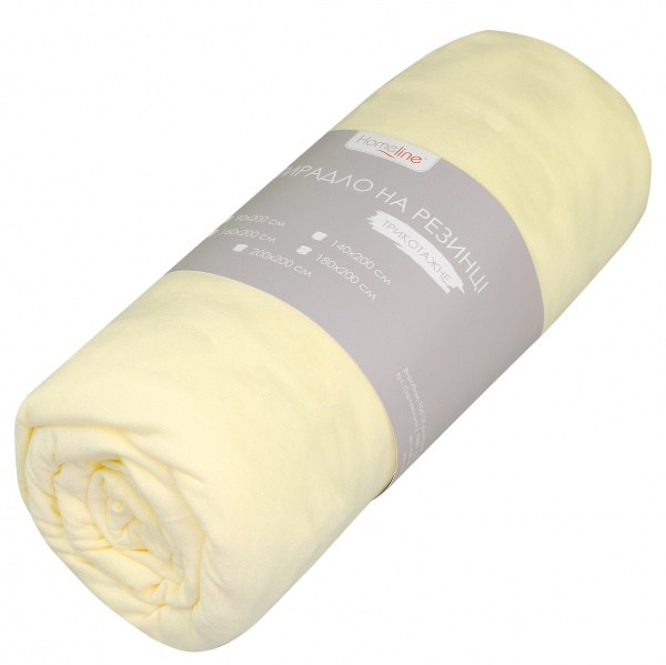 Простирадло трикотажне на резинці 180x200 см жовтий Home Line 