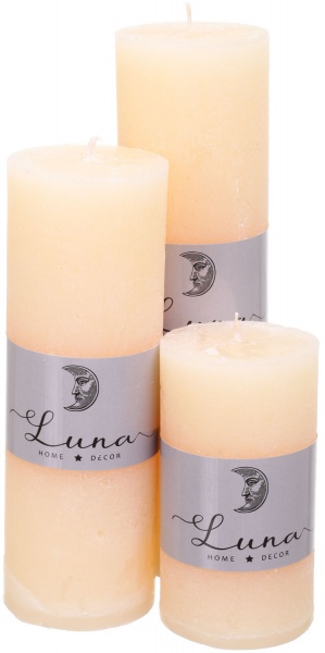 Свічка Рустік циліндр Ivory C5510-7401 Luna