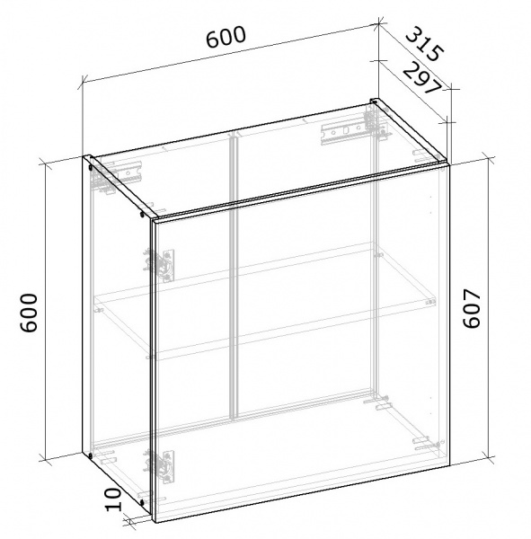 Шкаф верхний МС Снежана 60х61х31,5 см, белый Грейд