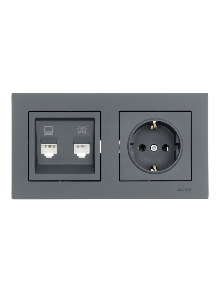 Рамка двомісна Lezard Vesna горизонтальна шефілд грей 742-3400-147