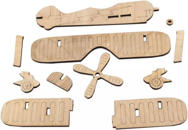 Конструктор деревянный Зірка Самолет 3D 