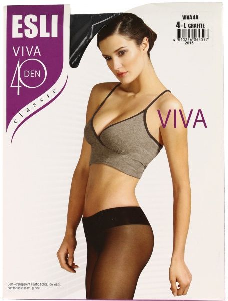 Колготки женские ESLI VIVA 40 grafite р. 4 серо-черный 