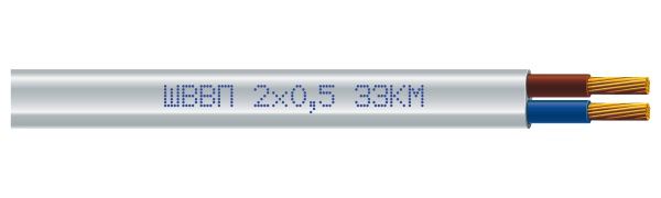 Кабель силовой многожильный ЗЗЦМ ШВВП 2х0,5 медь 