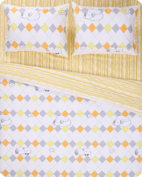 Комплект постельного белья Funny pets двуспальный разноцветный принт La Nuit 