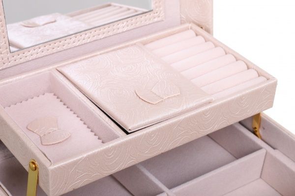 Сундучок для украшений Delux молочный