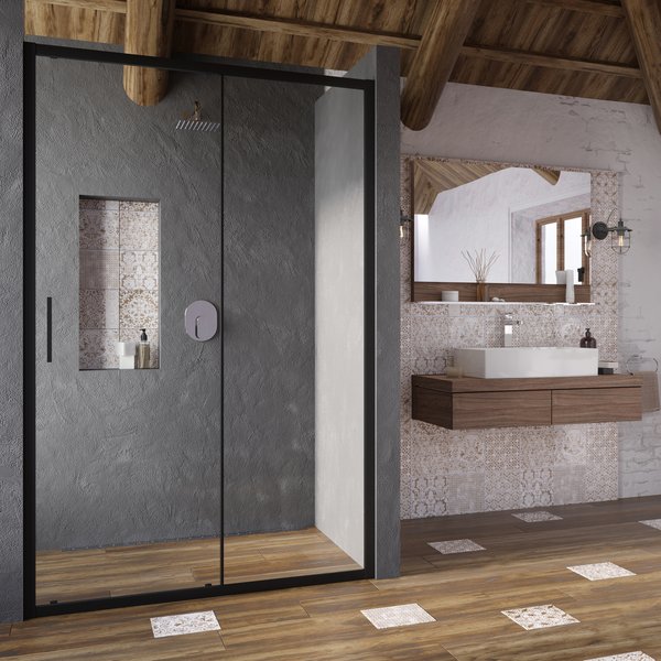 Душевые двери Ravak BLSDP2-120 черный+Transparent X0PMG0300Z1