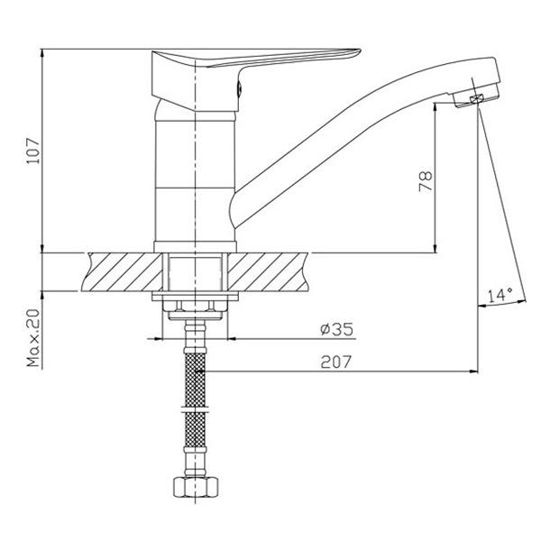 Смеситель для кухни Pollaris Tango Rodos-05/1