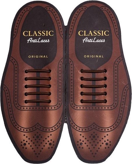 Шнурки силіконові AntiLaces Classic CBR40 коричневий 