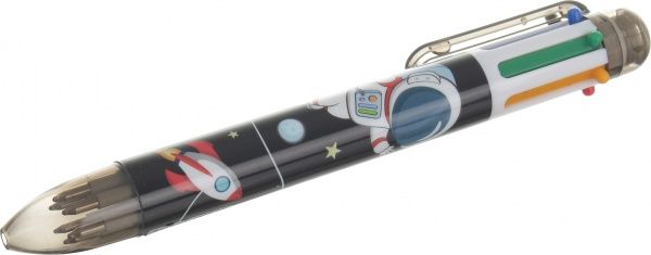 Ручка шариковая 6 цветов космонавт 